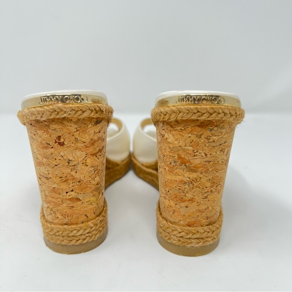 Jimmy Choo Cream Wedge Sandals - Picture 6 of 12